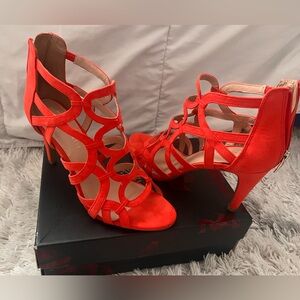 Kelly and Katie Orange Heels